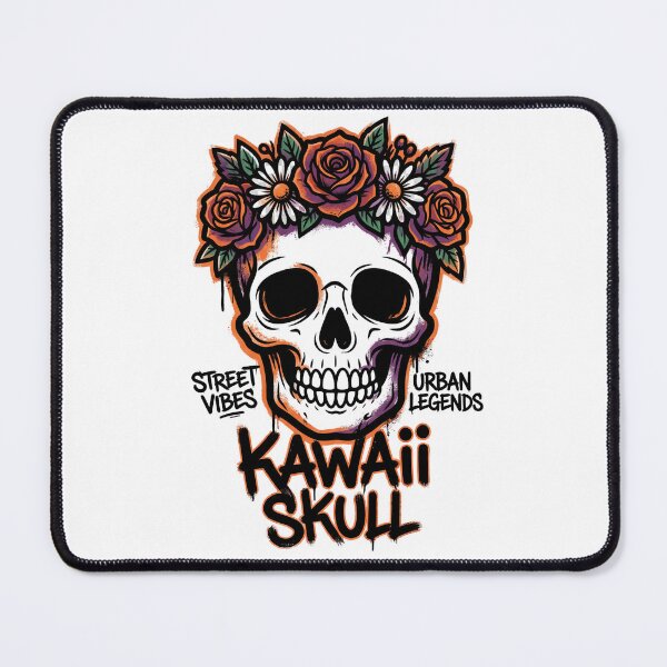 Item preview, Kawaii Skull Floral Crown Streetwear Halloween Design Tee designed and sold by DarylWelsh2024.