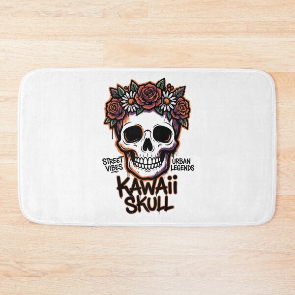 Item preview, Kawaii Skull Floral Crown Streetwear Halloween Design Tee designed and sold by DarylWelsh2024.