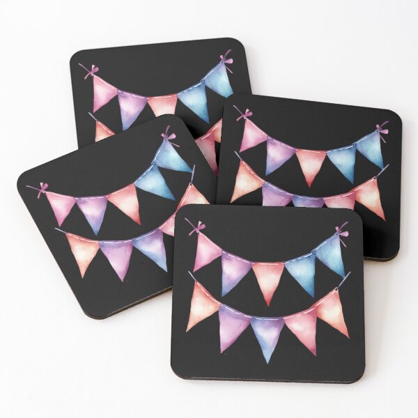 Item preview, Colorful Bunting on Black Background designed and sold by jierrfan.