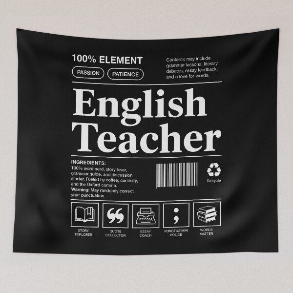 Item preview, English Teacher Funny Literature Grammar Elementary School designed and sold by Fereskabilon.