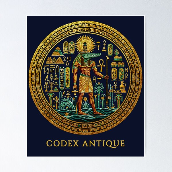 Item preview, Mosaic of Sobek, the God of the Nile designed and sold by codex antique.