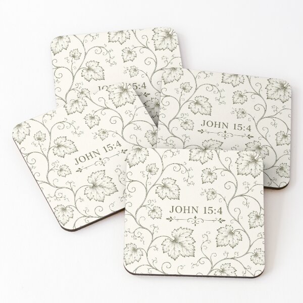 Item preview, John 15:4 Abide in Christ Grapevine Botanical Pattern designed and sold by Luvjesus2.
