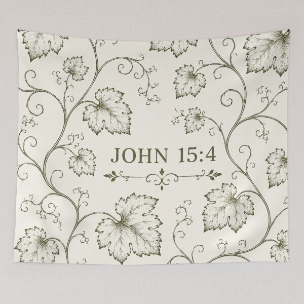 Item preview, John 15:4 Abide in Christ Grapevine Botanical Pattern designed and sold by Luvjesus2.