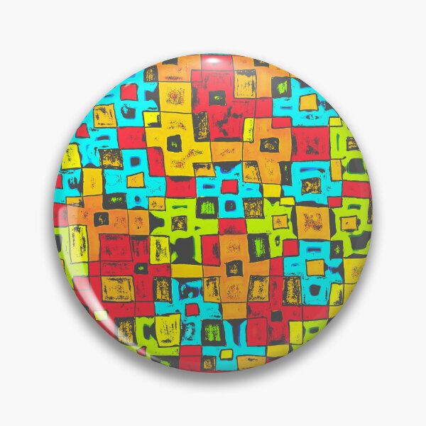 Item preview, Woodblock Bold Bright Geometric Squares designed and sold by Honeybee Cameron.