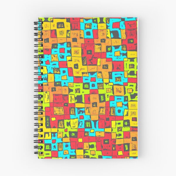 Item preview, Woodblock Bold Bright Geometric Squares designed and sold by Honeybee Cameron.