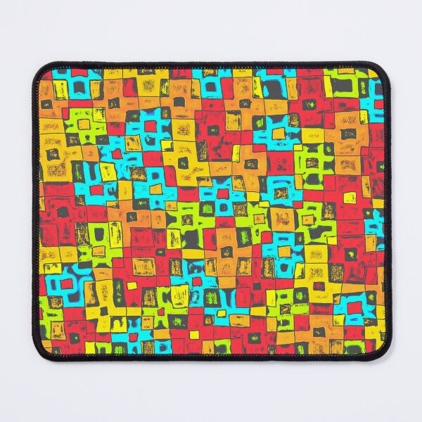 Item preview, Woodblock Bold Bright Geometric Squares designed and sold by Honeybee Cameron.