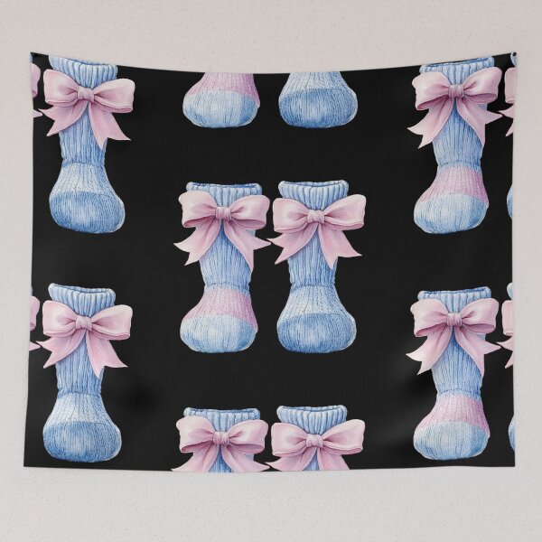 Item preview, Blue Baby Booties with Pink Bows designed and sold by jierrfan.