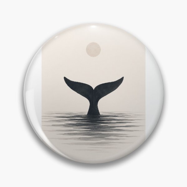 Item preview, Silent Depth | Minimal Nordic Whale Tail Illustration designed and sold by Norvian.