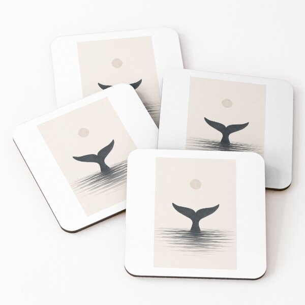 Item preview, Silent Depth | Minimal Nordic Whale Tail Illustration designed and sold by Norvian.