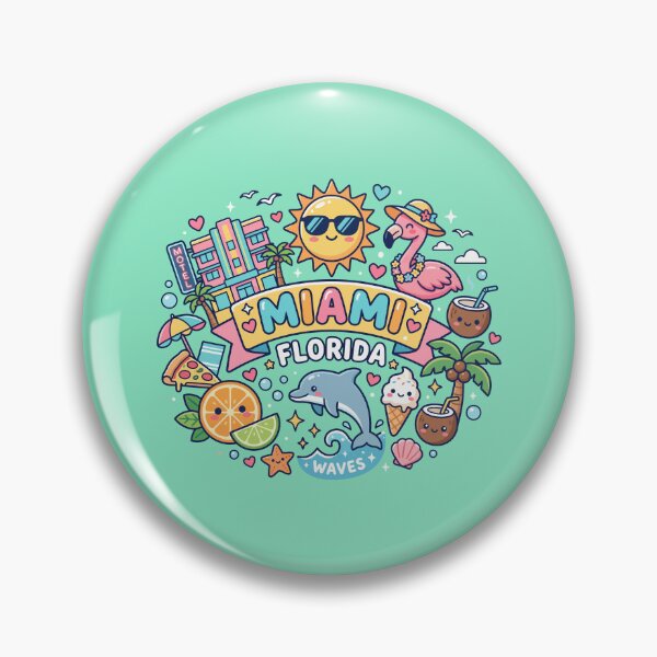 Item preview, Miami Florida Waves Cute Summer Vacation  designed and sold by Amir Faysal.