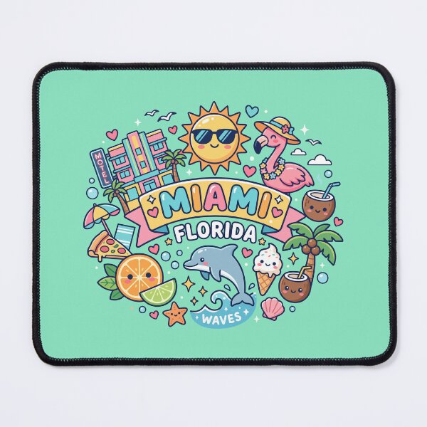 Item preview, Miami Florida Waves Cute Summer Vacation designed and sold by Amir Faysal.