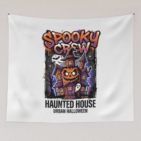 Item preview, Spooky Crew Haunted House Urban Halloween Spooky Vibe Tee designed and sold by DarylWelsh2024.