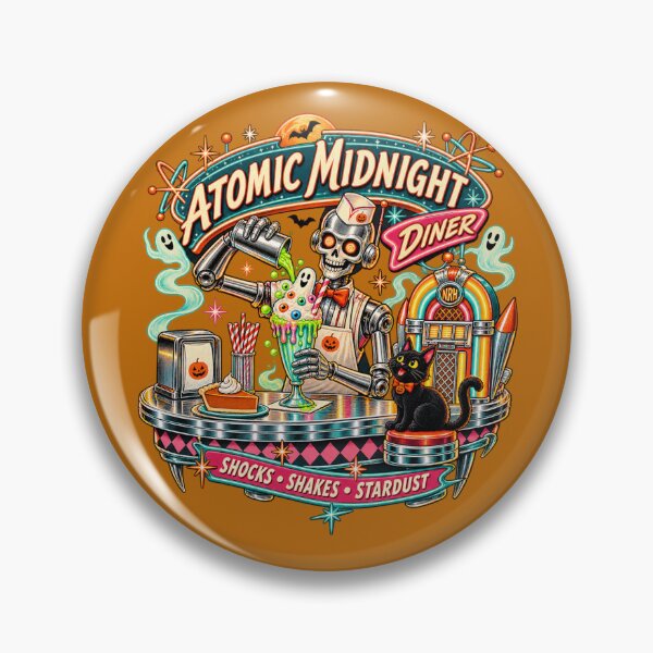 Item preview, Atomic Midnight Diner Halloween Retro designed and sold by Normandy Road Heritage™ - Vintage Garage Art.