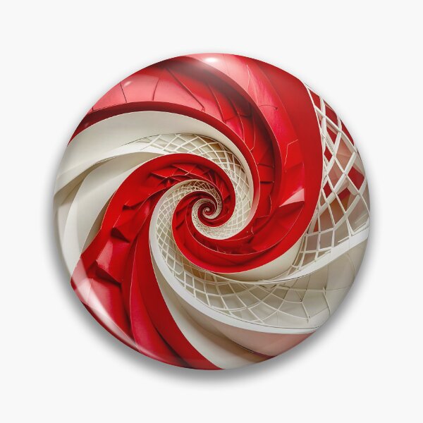 Item preview, Spiral of Red and White Curves designed and sold by Vicky Brago-Mitchell®.