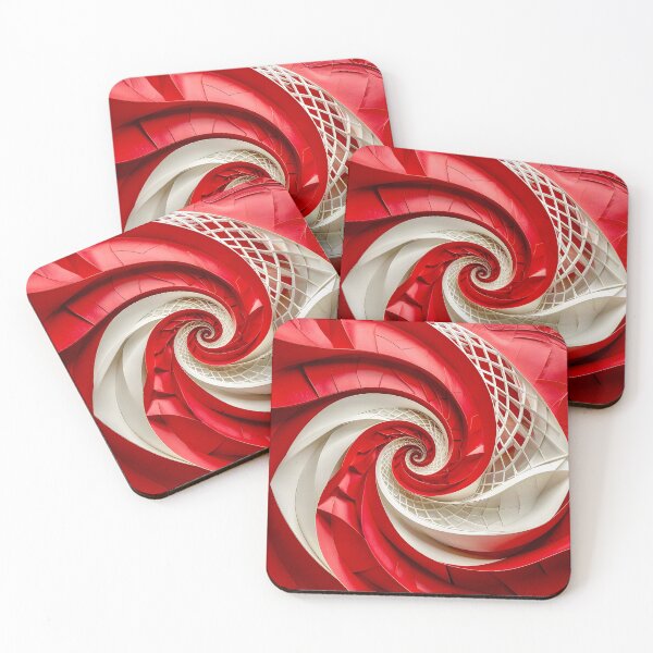 Item preview, Spiral of Red and White Curves designed and sold by Vicky Brago-Mitchell®.