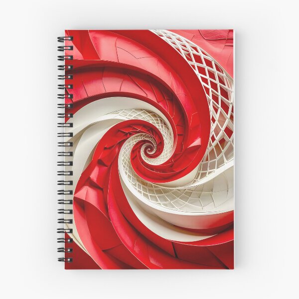 Item preview, Spiral of Red and White Curves designed and sold by Vicky Brago-Mitchell®.