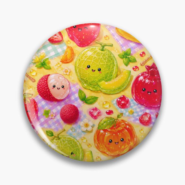 Item preview, Cute Kawaii Fruit Characters Seamless Summer Pattern designed and sold by Suha Design Studio.