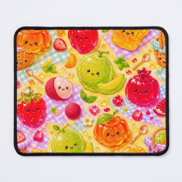 Item preview, Cute Kawaii Fruit Characters Seamless Summer Pattern designed and sold by Suha Design Studio.