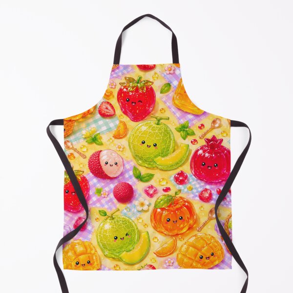 Item preview, Cute Kawaii Fruit Characters Seamless Summer Pattern designed and sold by Suha Design Studio.