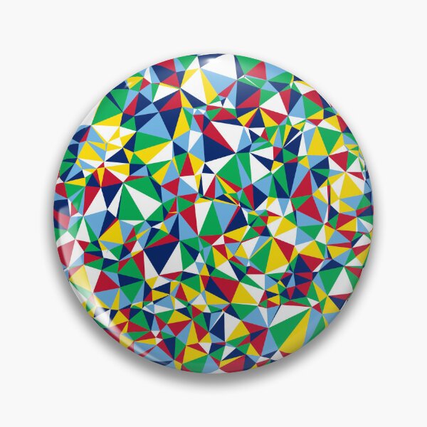 Item preview, Fiji (Viti) Light Blue, Dark Blue, White, Red, Green & Yellow Triangular Mosaic Pattern Design designed and sold by DymondDesigns.