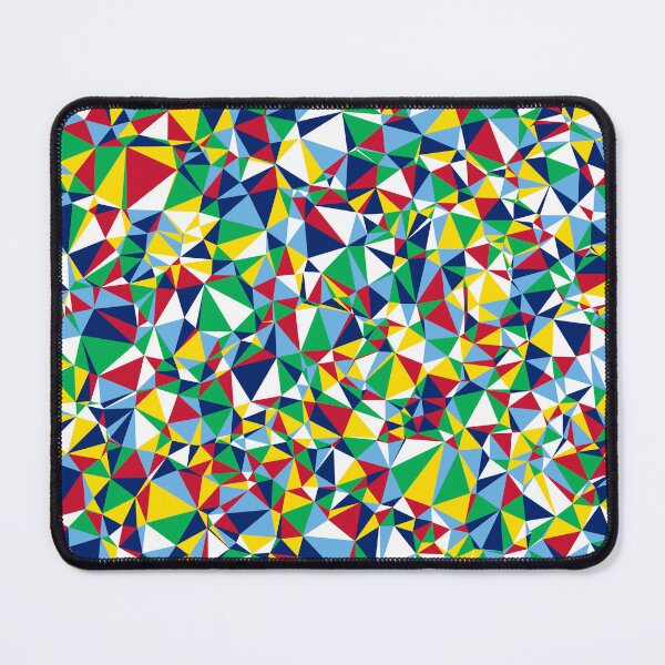 Item preview, Fiji (Viti) Light Blue, Dark Blue, White, Red, Green & Yellow Triangular Mosaic Pattern Design designed and sold by DymondDesigns.