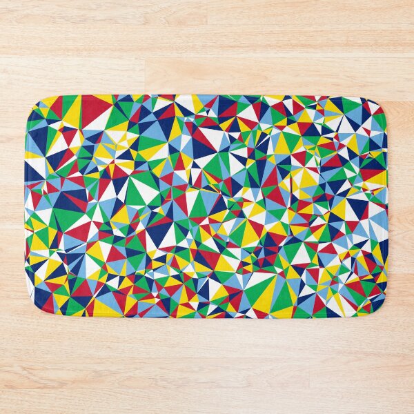 Item preview, Fiji (Viti) Light Blue, Dark Blue, White, Red, Green & Yellow Triangular Mosaic Pattern Design designed and sold by DymondDesigns.