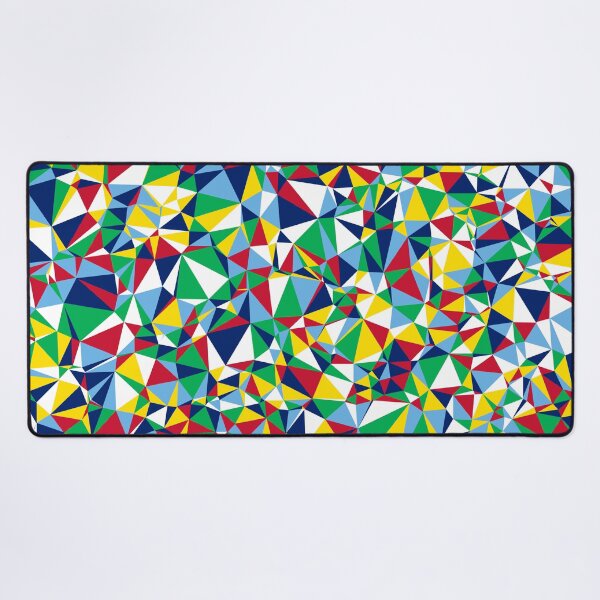 Item preview, Fiji (Viti) Light Blue, Dark Blue, White, Red, Green & Yellow Triangular Mosaic Pattern Design designed and sold by DymondDesigns.