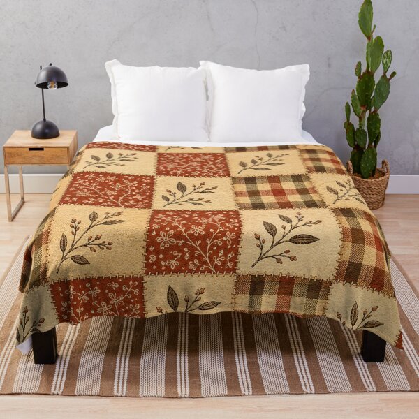 Item preview, Cozy Autumn Patchwork Botanical Plaid Fall Pattern Fall Color Fall Season designed and sold by Luvjesus2.
