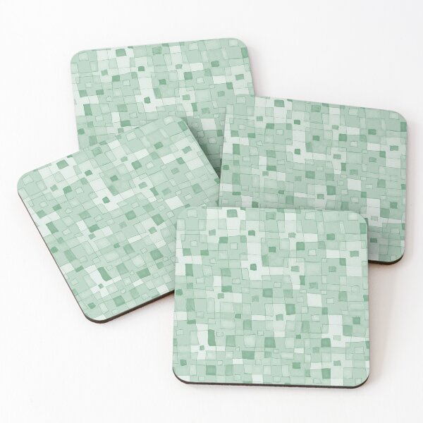 Item preview, Green Geometric Squares designed and sold by Honeybee Cameron.