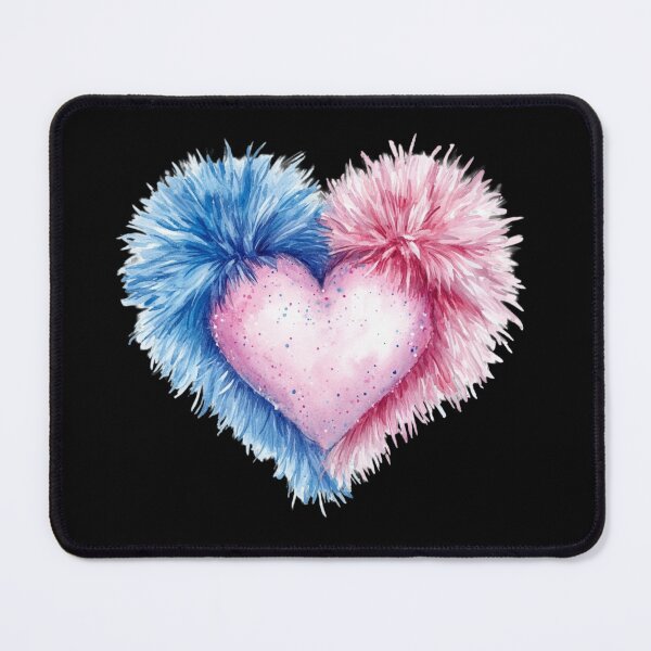 Item preview, Fluffy Heart with Blue and Pink designed and sold by jierrfan.