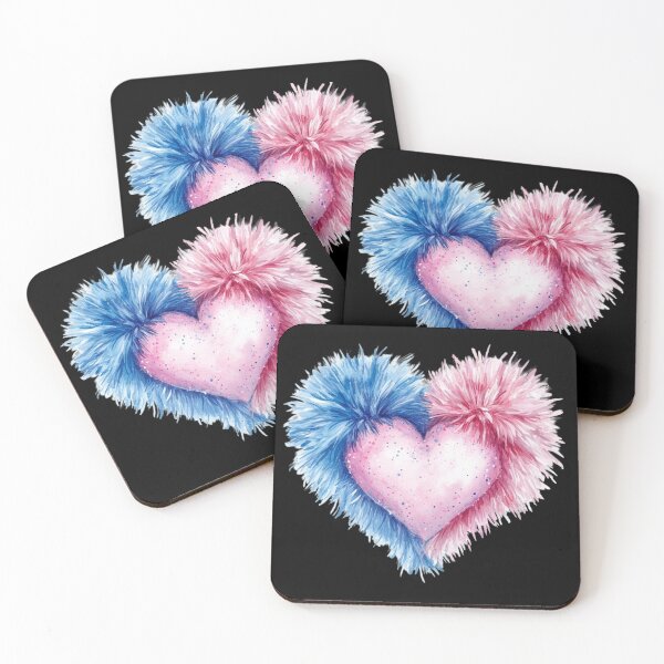 Item preview, Fluffy Heart with Blue and Pink designed and sold by jierrfan.