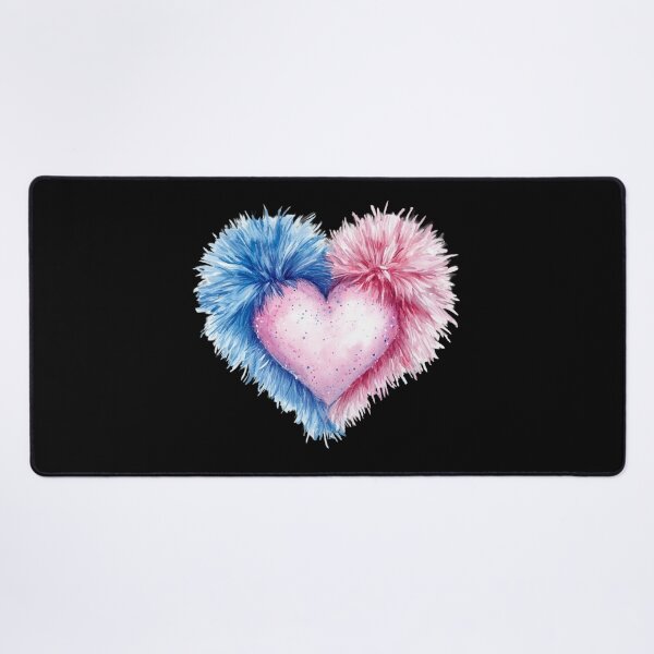 Item preview, Fluffy Heart with Blue and Pink designed and sold by jierrfan.