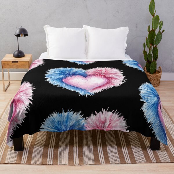 Item preview, Fluffy Heart with Blue and Pink designed and sold by jierrfan.