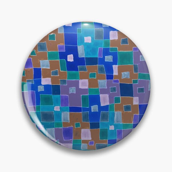 Item preview, Dark Blue and Orange Inverted Geometric Squares designed and sold by Honeybee Cameron.