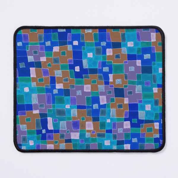 Item preview, Dark Blue and Orange Inverted Geometric Squares designed and sold by Honeybee Cameron.