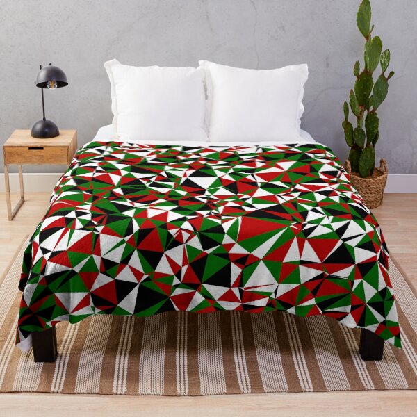 Item preview, Kenya Black, White, Red & Green Triangular Mosaic Pattern Design designed and sold by DymondDesigns.