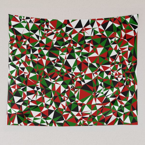 Item preview, Kenya Black, White, Red & Green Triangular Mosaic Pattern Design designed and sold by DymondDesigns.