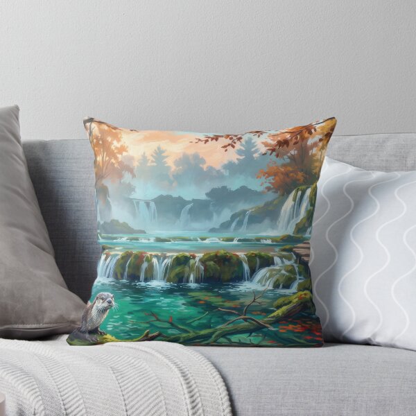 Item preview, Plitvice Lakes Croatia Autumn Waterfall designed and sold by RedPeaStudio.