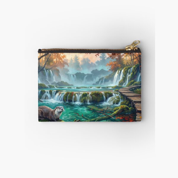 Item preview, Plitvice Lakes Croatia Autumn Waterfall designed and sold by RedPeaStudio.