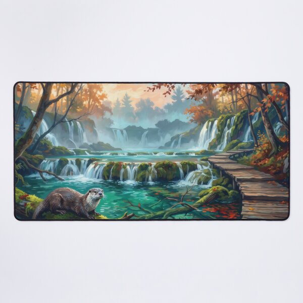 Item preview, Plitvice Lakes Croatia Autumn Waterfall designed and sold by RedPeaStudio.