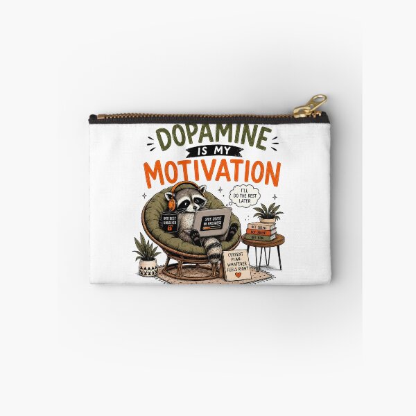 Item preview, ADHD Dopamine Is My Motivation Raccoon Neurodivergent Humor Quote designed and sold by Marti’s Shop Corner.