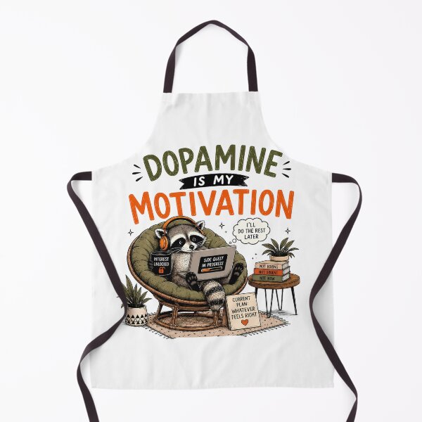 Item preview, ADHD Dopamine Is My Motivation Raccoon Neurodivergent Humor Quote designed and sold by Marti’s Shop Corner.