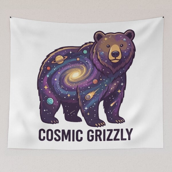 Item preview, Cosmic Grizzly Galaxy Bear Outer Space Stars designed and sold by Amir Faysal.