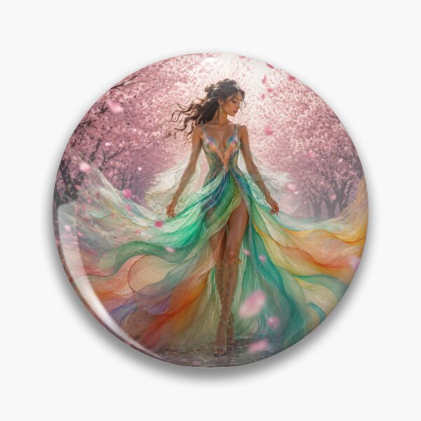 Item preview, Ethereal Rainbow Dress Under Cherry Blossoms designed and sold by aurelixagency.