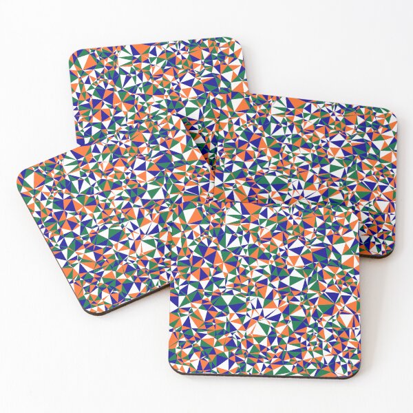 Item preview, India (Bharat) Orange, White, Green & Blue Triangular Mosaic Pattern Design designed and sold by DymondDesigns.