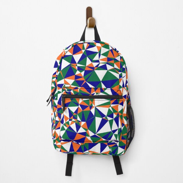 Item preview, India (Bharat) Orange, White, Green & Blue Triangular Mosaic Pattern Design designed and sold by DymondDesigns.