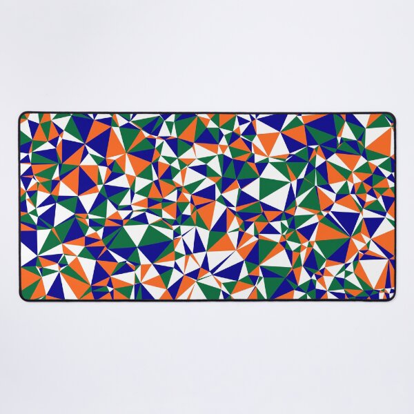 Item preview, India (Bharat) Orange, White, Green & Blue Triangular Mosaic Pattern Design designed and sold by DymondDesigns.