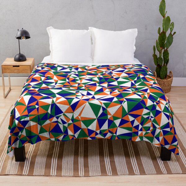 Item preview, India (Bharat) Orange, White, Green & Blue Triangular Mosaic Pattern Design designed and sold by DymondDesigns.