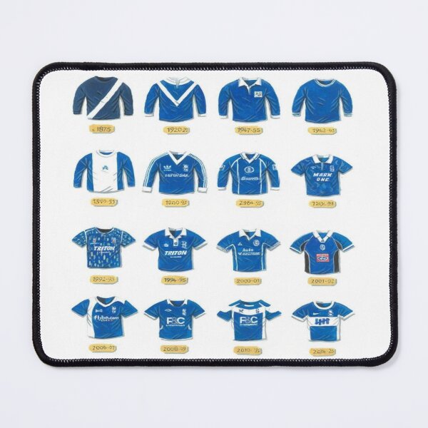 Item preview, Birmingham City FC Classic Kit History — Illustrated Art Print designed and sold by PoloPrintsUK.