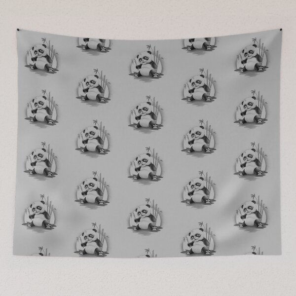 Item preview, Cute Panda Eating Bamboo At Sunset designed and sold by amidst-no-whale.